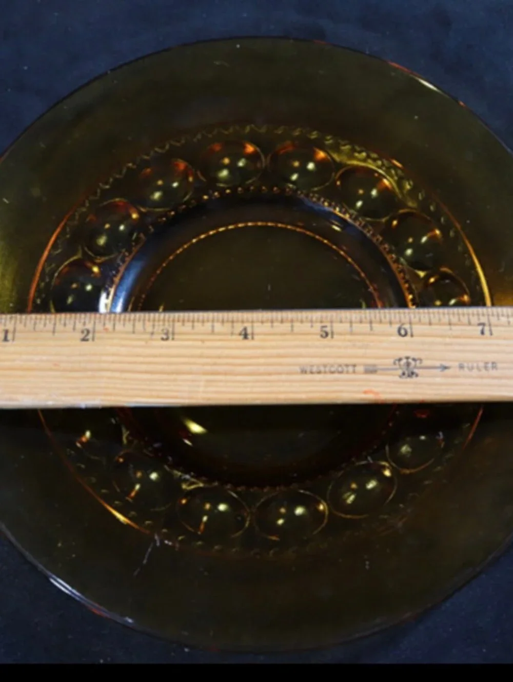 Vintage Amber Glass 8.25